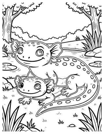 Salamander coloring page