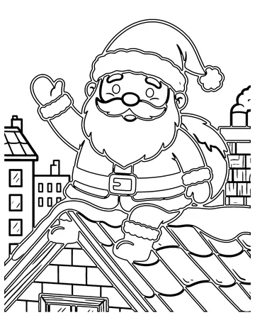 Santa Waving coloring page