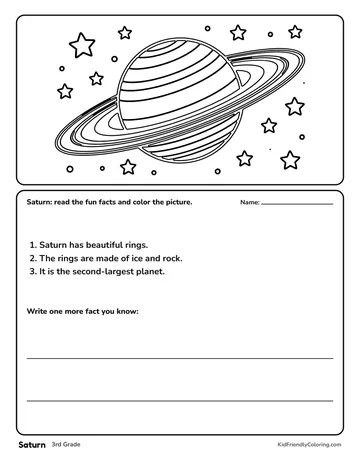 Saturn coloring page