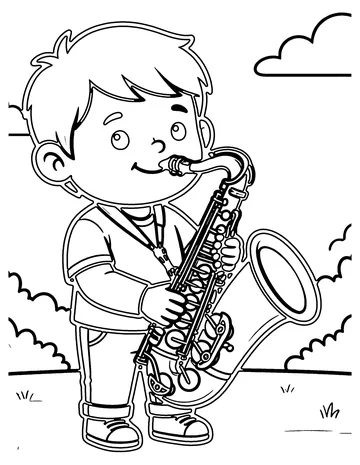 Saxophone coloring page