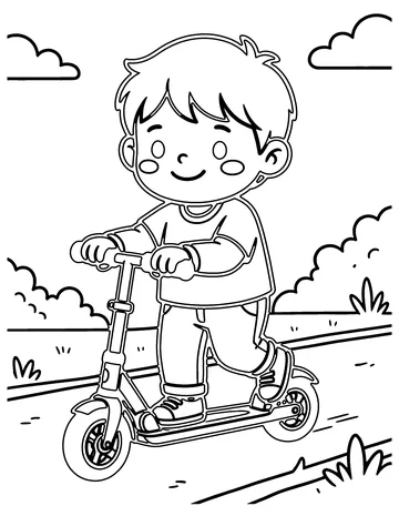 Scooter Ride coloring page
