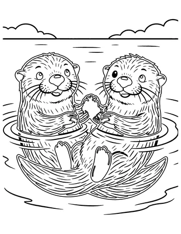 Sea Otters coloring page