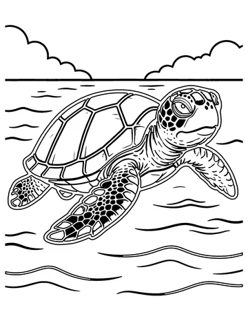 Sea Turtle Journey coloring page