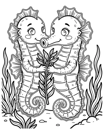 Seahorse Hideout coloring page
