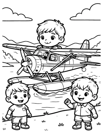 Seaplane coloring page