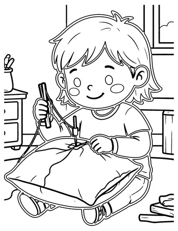 Sewing coloring page