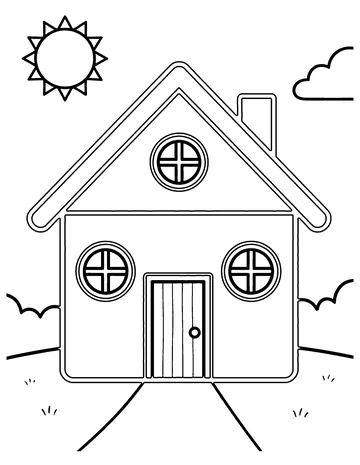 Shape House coloring page