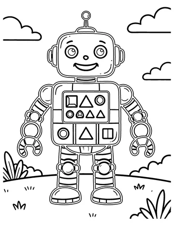 Shape Robot coloring page
