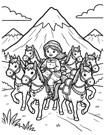 She'll Be Coming Round the Mountain coloring page