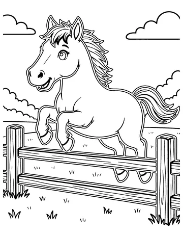 Show Jumping coloring page