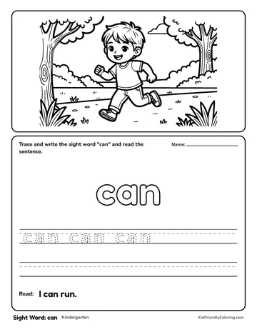 Sight Word: can coloring page