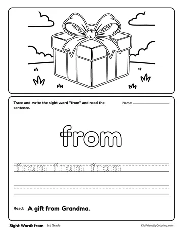 Sight Word: from coloring page