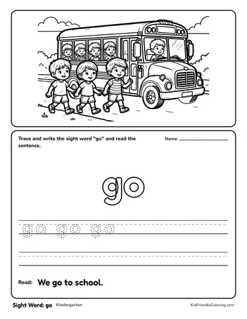 Sight Word: go coloring page