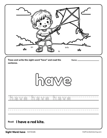 Sight Word: have coloring page