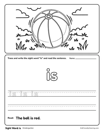 Sight Word: is coloring page
