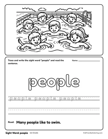 Sight Word: people coloring page