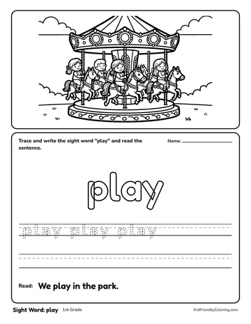 Sight Word: play coloring page
