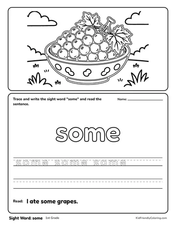 Sight Word: some coloring page