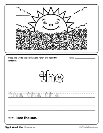 Sight Word: the coloring page