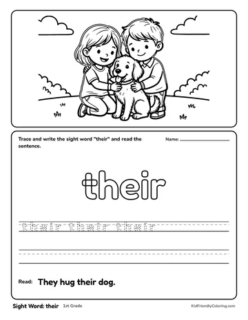 Sight Word: their coloring page