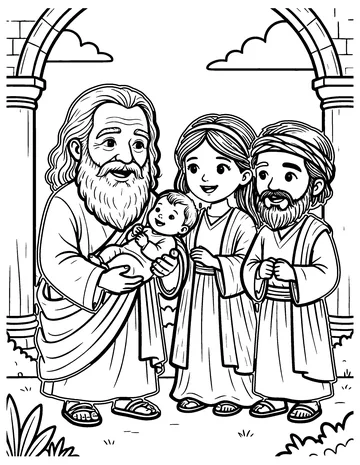 Simeon Holds Baby Jesus coloring page