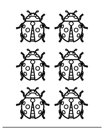 Six Ladybugs coloring page