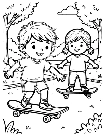 Skateboard Park coloring page