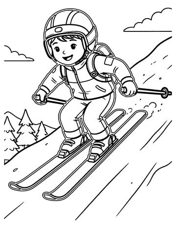 Ski Jump coloring page