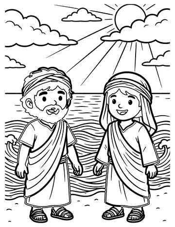 Sky and Waters coloring page