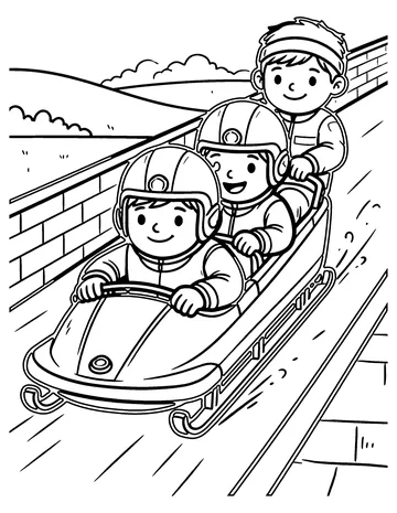Sledding Team coloring page