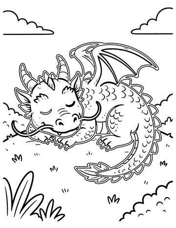 Sleeping Dragon coloring page