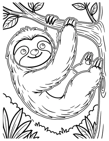 Sleepy Sloth coloring page