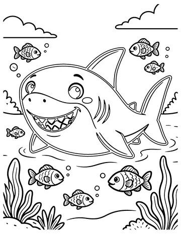 Smiling Shark coloring page