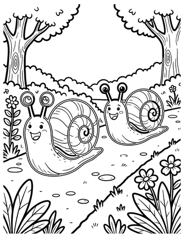 Snail Race coloring page