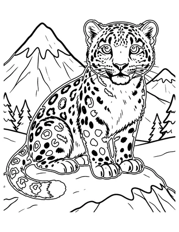 Snow Leopard coloring page