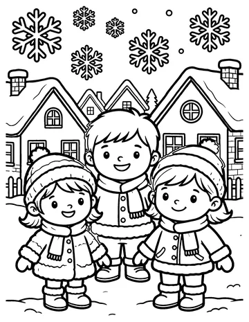 Snowfall coloring page
