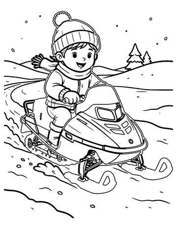 Snowmobile coloring page