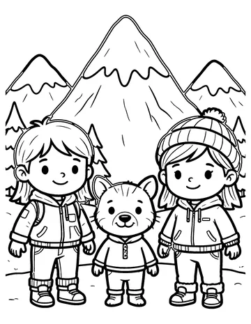 Snowy Peaks coloring page