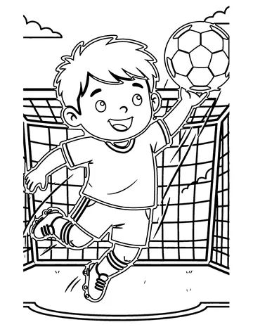 Soccer Ball and Net coloring page
