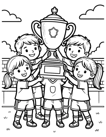 Soccer Trophy coloring page