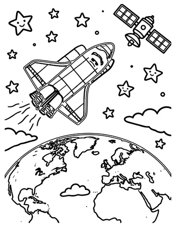 Space Shuttle coloring page