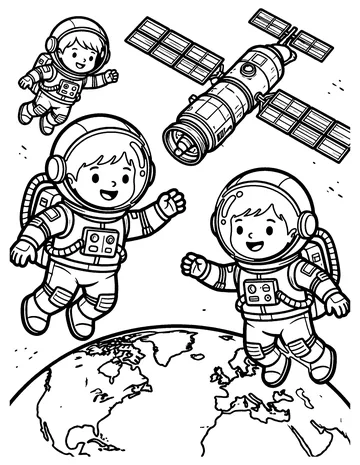 Space Station coloring page