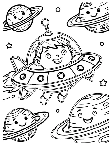Spaceship coloring page