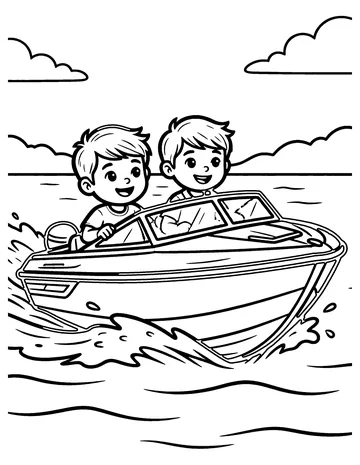 Speedboat coloring page