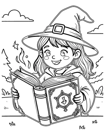 Spell Book coloring page