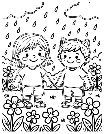 Spring Rain coloring page