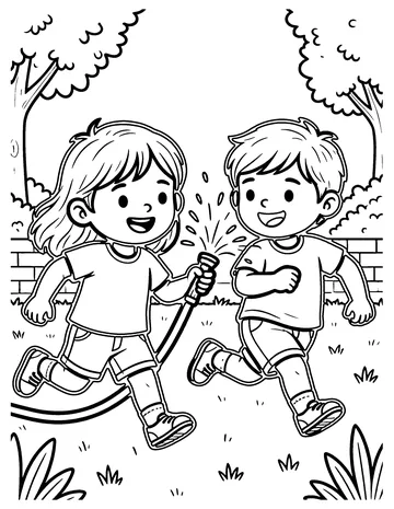 Sprinkler Fun coloring page