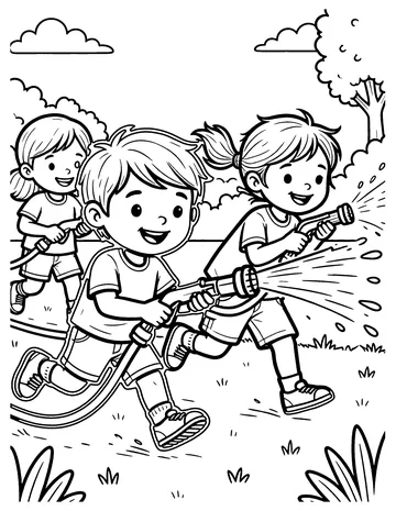 Sprinkler Race coloring page