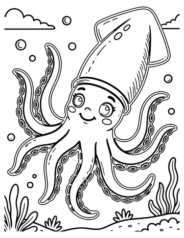 Squid coloring page