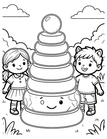 Stacking Rings coloring page